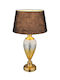Globo Lighting Μεταλλικό Πορτατίφ για Ντουί E27 με Διάφανο Καπέλο και Βάση