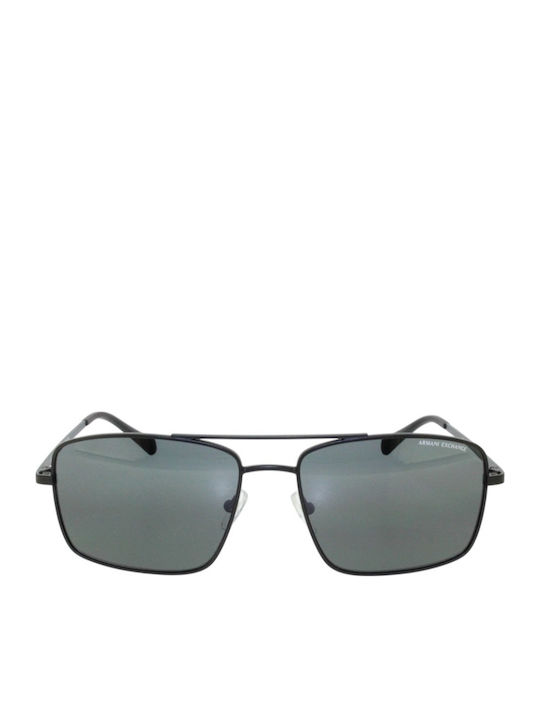 Armani Exchange Men's Sunglasses with Black Metal Frame and Black Lens AX2054S 6000