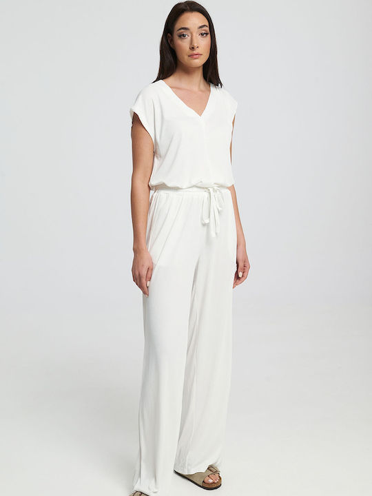 Zoya Damen Stoff Hose Relaxed Fit Weiß