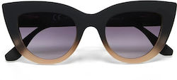 Okkia Claudia Sunglasses Black with Horn-Rimmed Frame