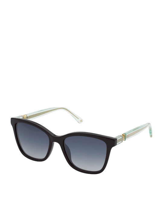 Nina Ricci Women's Sunglasses with Black Plastic Frame and Blue Gradient Lens S0388652