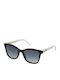 Nina Ricci Women's Sunglasses with Black Plastic Frame and Blue Gradient Lens S0388652