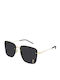 Ysl Women's Sunglasses with Gold Metal Frame and Black Lens