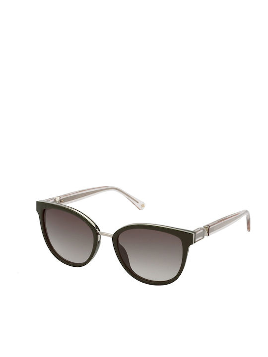 Nina Ricci Women's Sunglasses with Green Plastic Frame and Black Gradient Lens S0388654