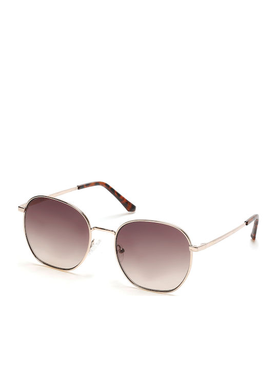 Kenneth Cole Unisex Sunglasses with Gold Metal Frame and Brown Gradient Lens