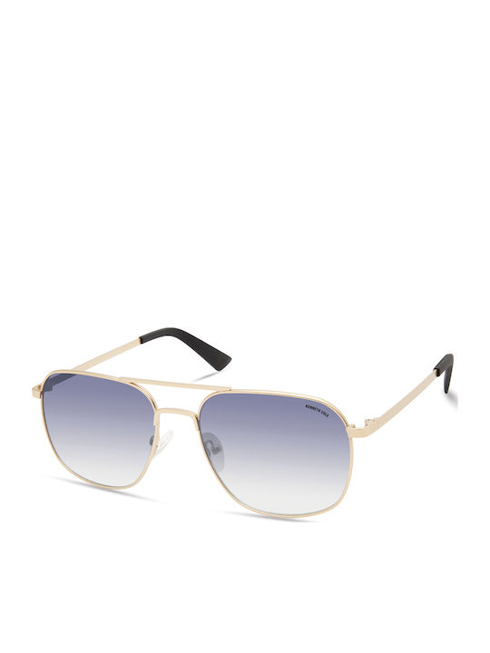 Kenneth Cole Unisex Γυαλιά Ηλίου με Χρυσό Μεταλλικό Σκελετό και Μπλε Ντεγκραντέ Φακό