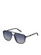 FILA Men's Sunglasses with Navy Blue Plastic Frame and Blue Gradient Lens