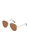 Kenneth Cole Unisex Sunglasses with Gold Metal Frame and Brown Lens