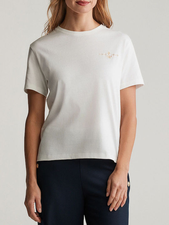 Gant Дамска блуза T-shirt Offwhite