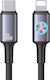 Usams SJ753 Braided / LED USB-C to Lightning Cable 30W Black 1.2m (SJ753USB01)