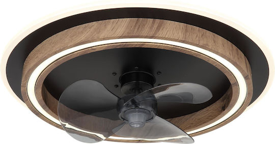 Globo Lighting Bozan Πλαφονιέρα 50cm με Φως Μαύρη