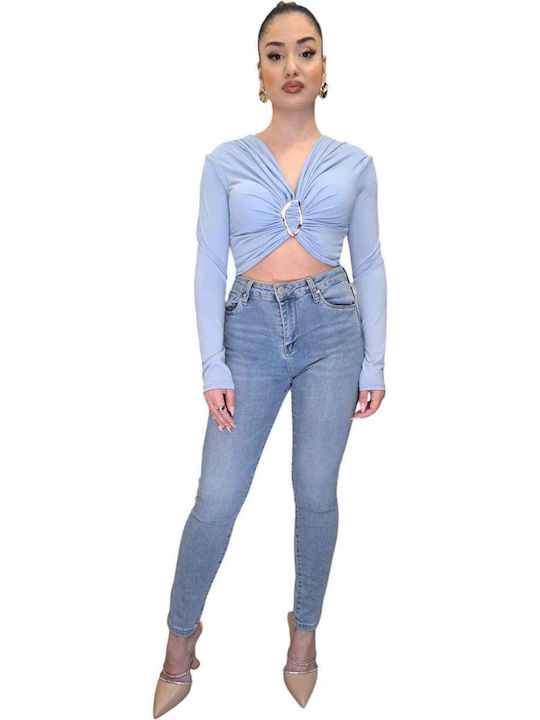 Remix Damen Crop Top Blue