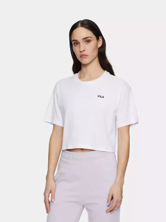 FILA Locri Γυναικείο Αθλητικό Crop T-shirt Λευκό