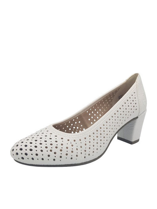 Rieker Anatomic Leather White Heels