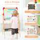Costway 3-in-1 Artistic Easel Kids Wood Double-Sided Blackboard Painting Paper Hy10095