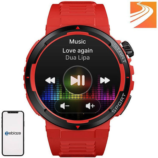 Zeblaze Ares 3 Plus 46mm Smartwatch with Heart Rate Monitor (Red)