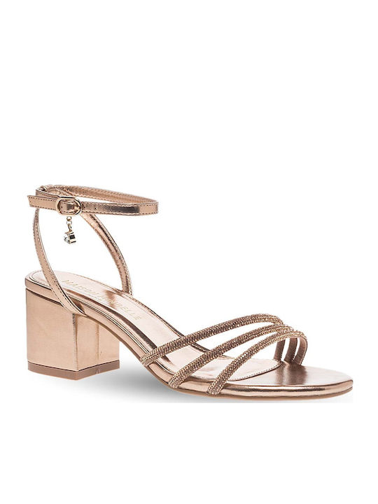 Women's Sandals with Strass Rose Gold