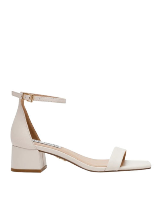 Steve Madden Gena Δερμάτινα Πέδιλα Λευκά
