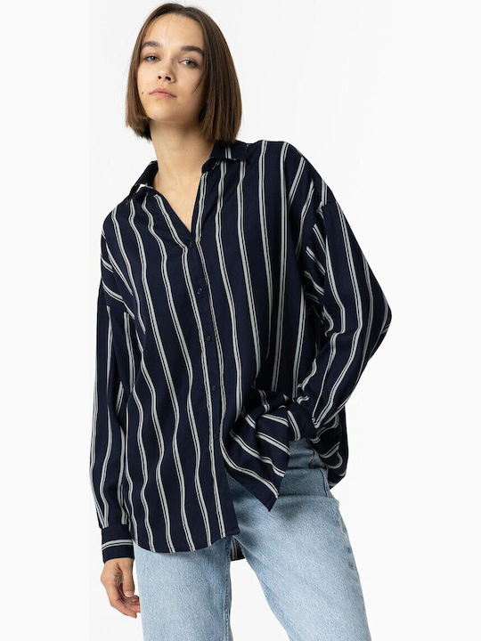 Tiffosi Women's Striped Long Sleeve Shirt Blue