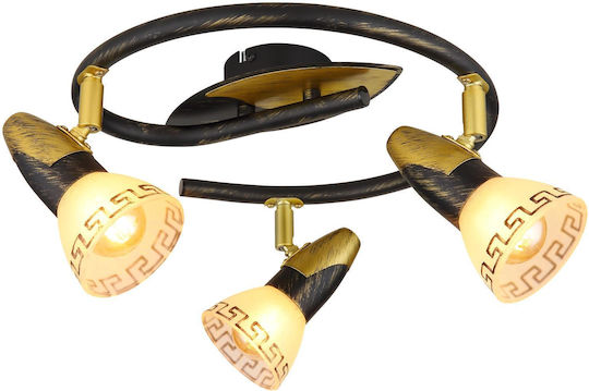 Globo Lighting Triple Spot with Socket E14 in Gold Color