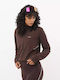 Women's Running Crop Lifestyle Jacket Waterproof for Winter Dark Brown
