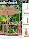 Runder Garten- und Terrassen-Sonnenschirm Metall Beige Φ2,18m