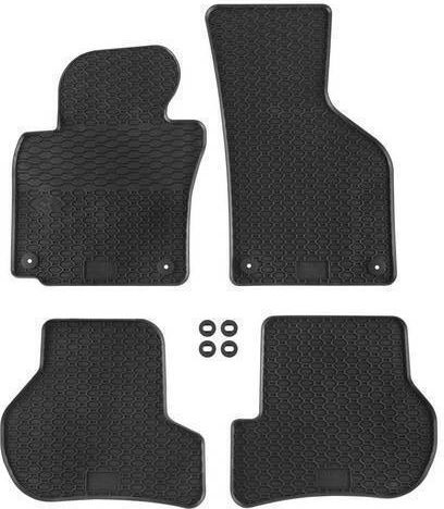 Car 247506 Rubber Mats Vw Golf V 2003-2008 Golf Vi 2008-2013 Jetta Iii 2005-2010 Scirocco Iii 2008 Seat Leon 2006-2012 4 Pieces Black