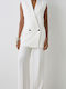 BSB Γυναικείο Σταυρωτό Σακάκι Off-white