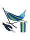 Gardlov Hängematte Doppelter Stoff mit Gestell Blau 200x150cm