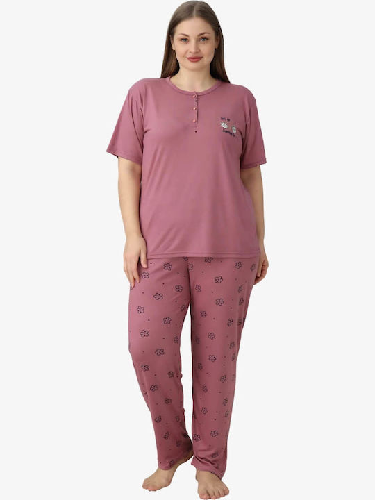 Lindros Sommer Damen Pyjama-Set Rotten Apple 550119
