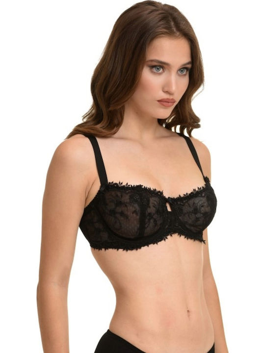 Balconette Push Up Balconette Bra Underwire Black