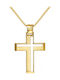 Papoulidis Jewellery Ανδρικός Χρυσός Σταυρός 14Κ Διπλής Όψης χωρίς Αλυσίδα