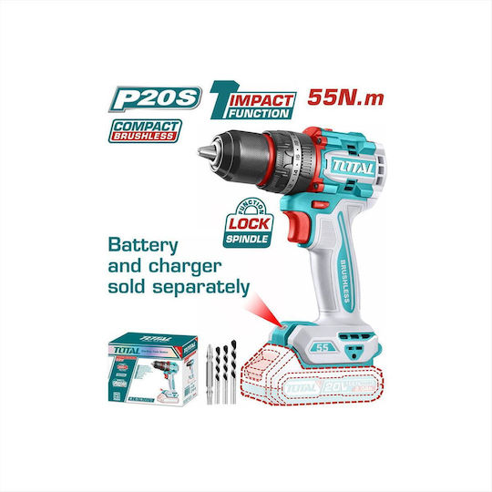 Total TIDLI205581 Percussive Battery Drill Driver Solo Brushless 20V