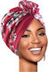 Women's Fabric Soft Hair Turban Donut Bordeaux Flower