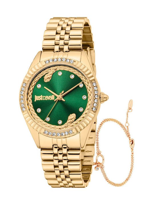 Just Cavalli Women's Watch with Gold Metal Bracelet