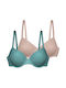 Vert/rose Σουτιέν mit leichter Polsterung mit Bügel 2Pack