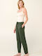 Damen Stoff Hose Olive