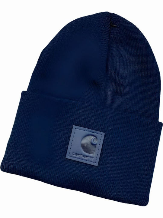 Beanie Unisex Beanie Knitted in Navy Blue color