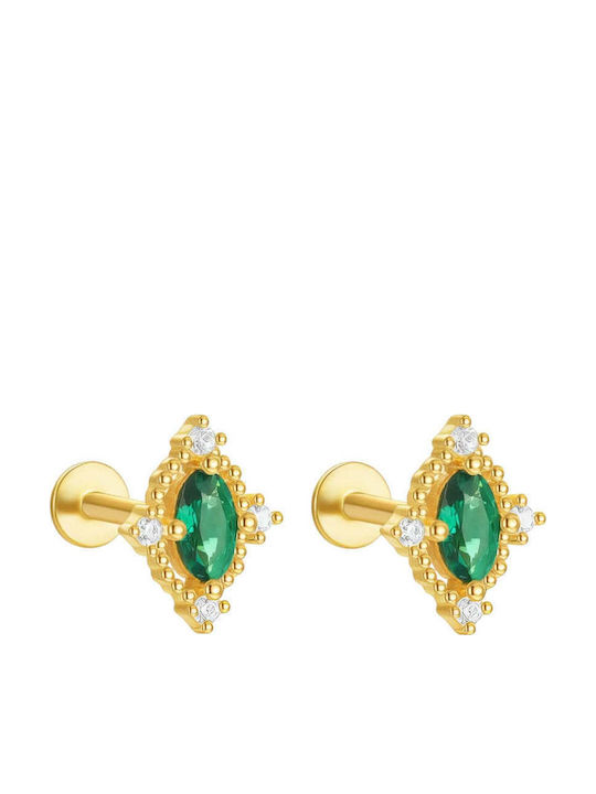 Charmy Earrings made of Silver Gold Plated with Stones