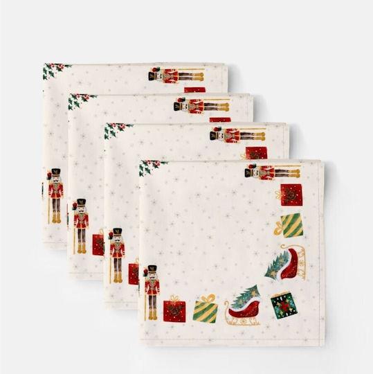 Cotton Club Nutcracker de Crăciun Transparent din Tesatura Înălțime 45cm. 4buc