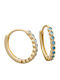 Charmy Earrings Hoops made of Silver Gold Plated with Stones