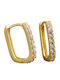Charmy Earrings Hoops made of Silver Gold Plated with Stones