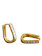 Charmy Earrings Hoops made of Silver Gold Plated with Stones