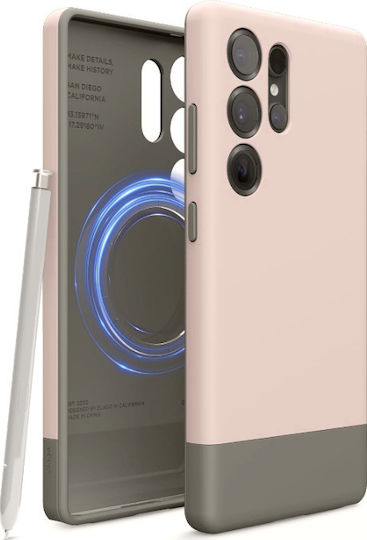 Elago Glide Umschlag Rückseite Kunststoff / Silikon Lovely Pink / Medium Grey (Galaxy S25 Ultra,Samsung S25 Ultra)