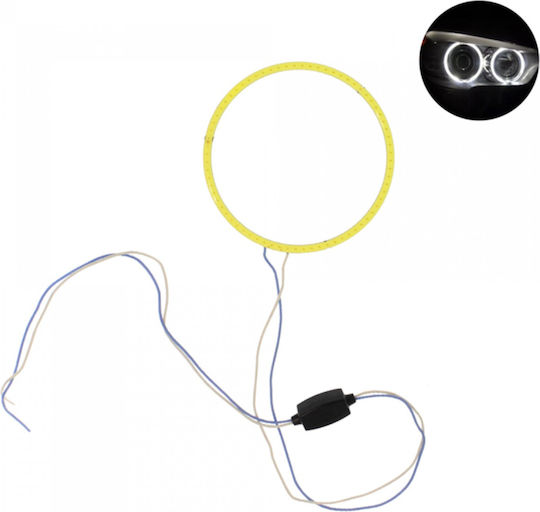Στεφάνι Angel Eye Φαναριού Αυτοκινήτου 12V Λευκό Χρώμα