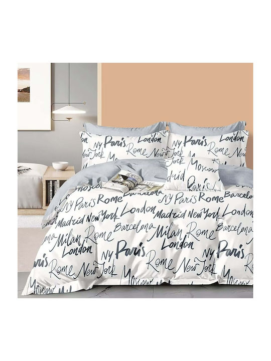 Lenjerie de pat 100% bumbac percale 1 persoană ...