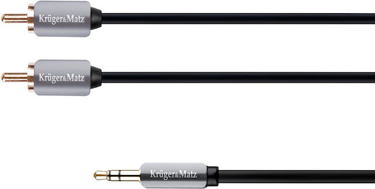 Kruger & Matz 3.5mm Male To 3.5mm Male Audio Cable Silver 3m KM0311