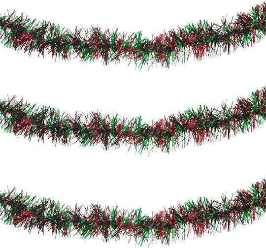 Christmas Tinsel Model Tinsel Color Green Red Dimensions 3m x 5cm Material Plastic