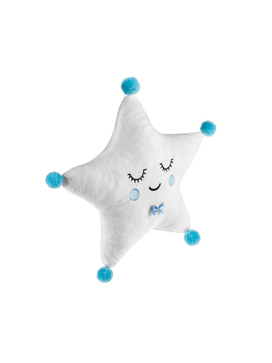 Decorative Pillow Star Pattern Sky Embroidery White 36x36 Cm
