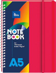Teka Notizbuch 100 Blätter Quadrat Rotes